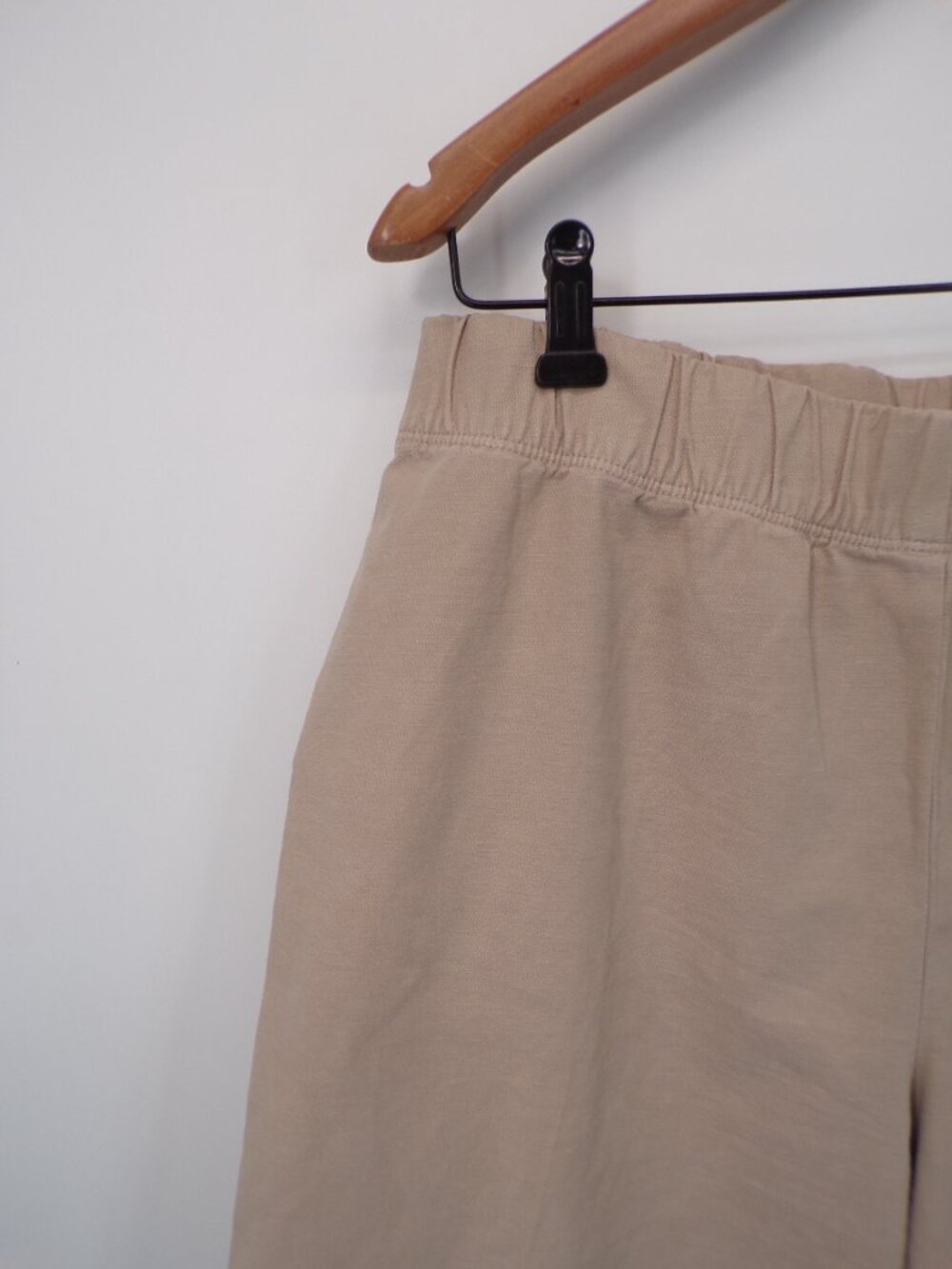 Eileen Fisher Cotton Hemp Strait Pant Elasitc Waist Ankle Length Beige Size M - Picture 2 of 8
